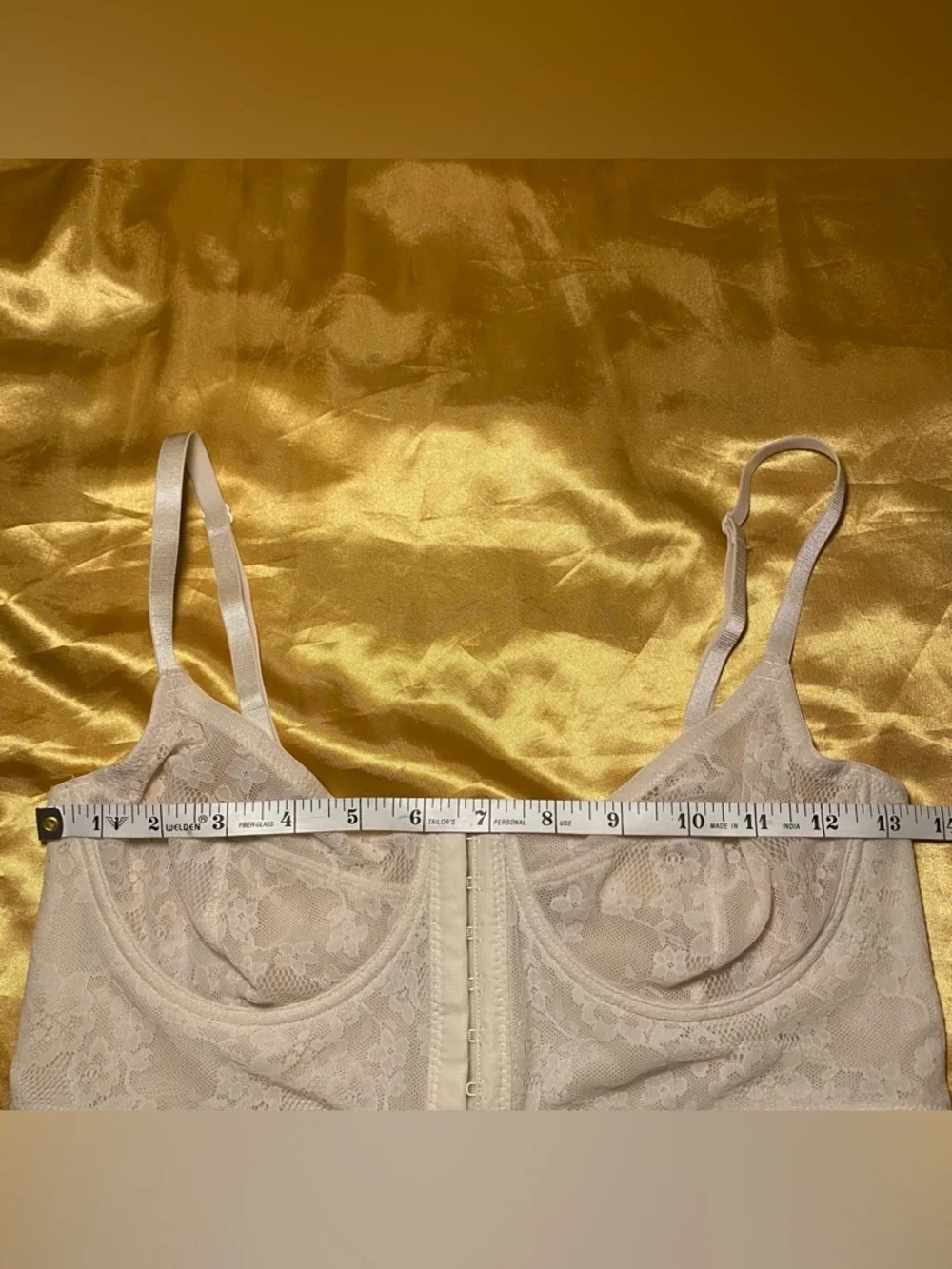 Y2K Ivory Lace Longline Bustier Bralette